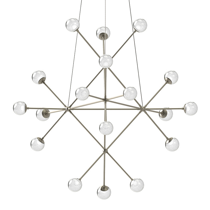 Sonneman Beta LED Pendant Pendants Sonneman Satin Nickel / White Crushed Glass  