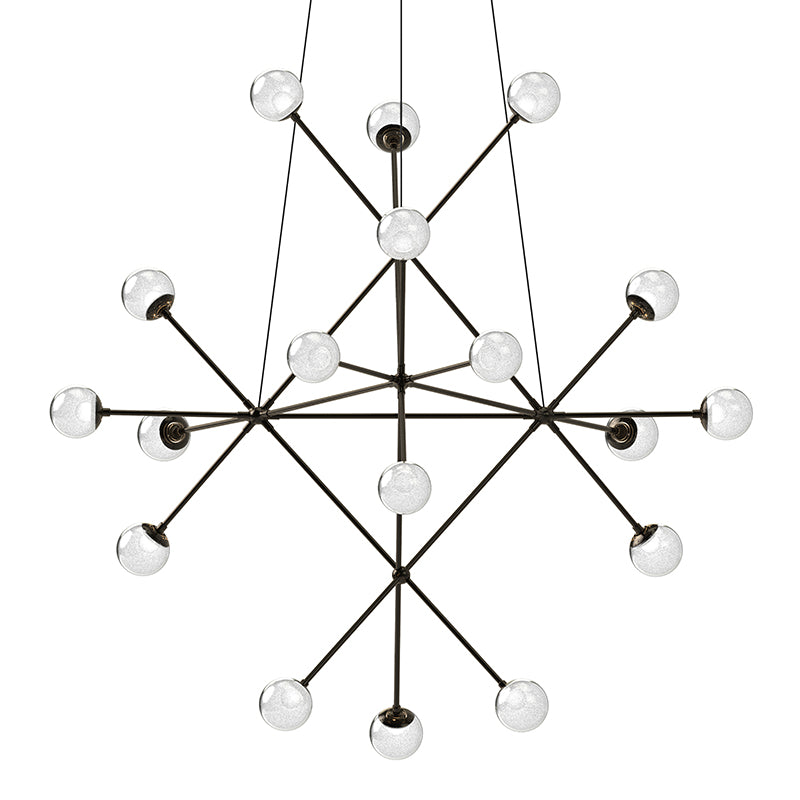 Sonneman Beta LED Pendant Pendants Sonneman Polished Black Nickel / White Crushed Glass  