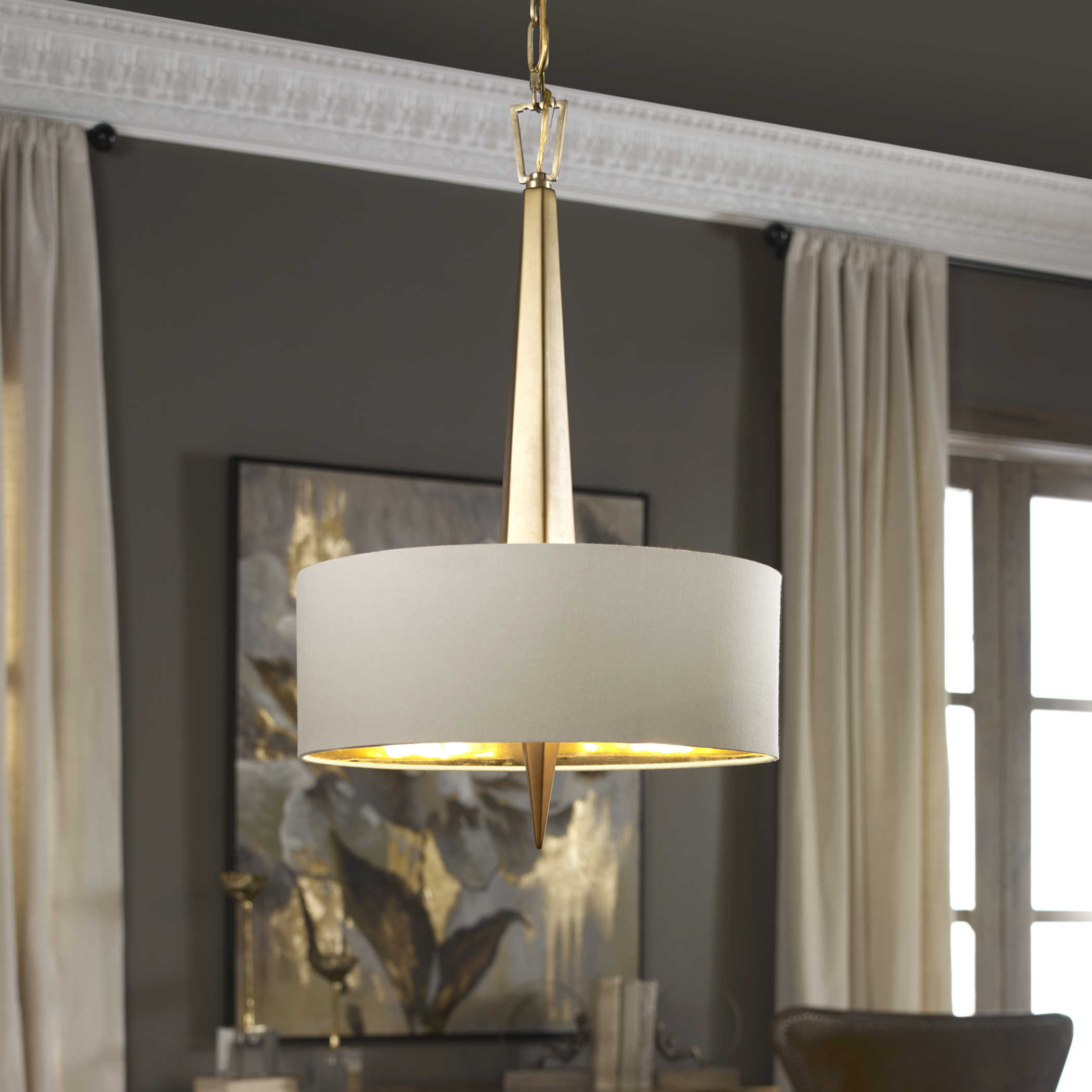 Uttermost Obeliska 3 Light Gold Chandelier