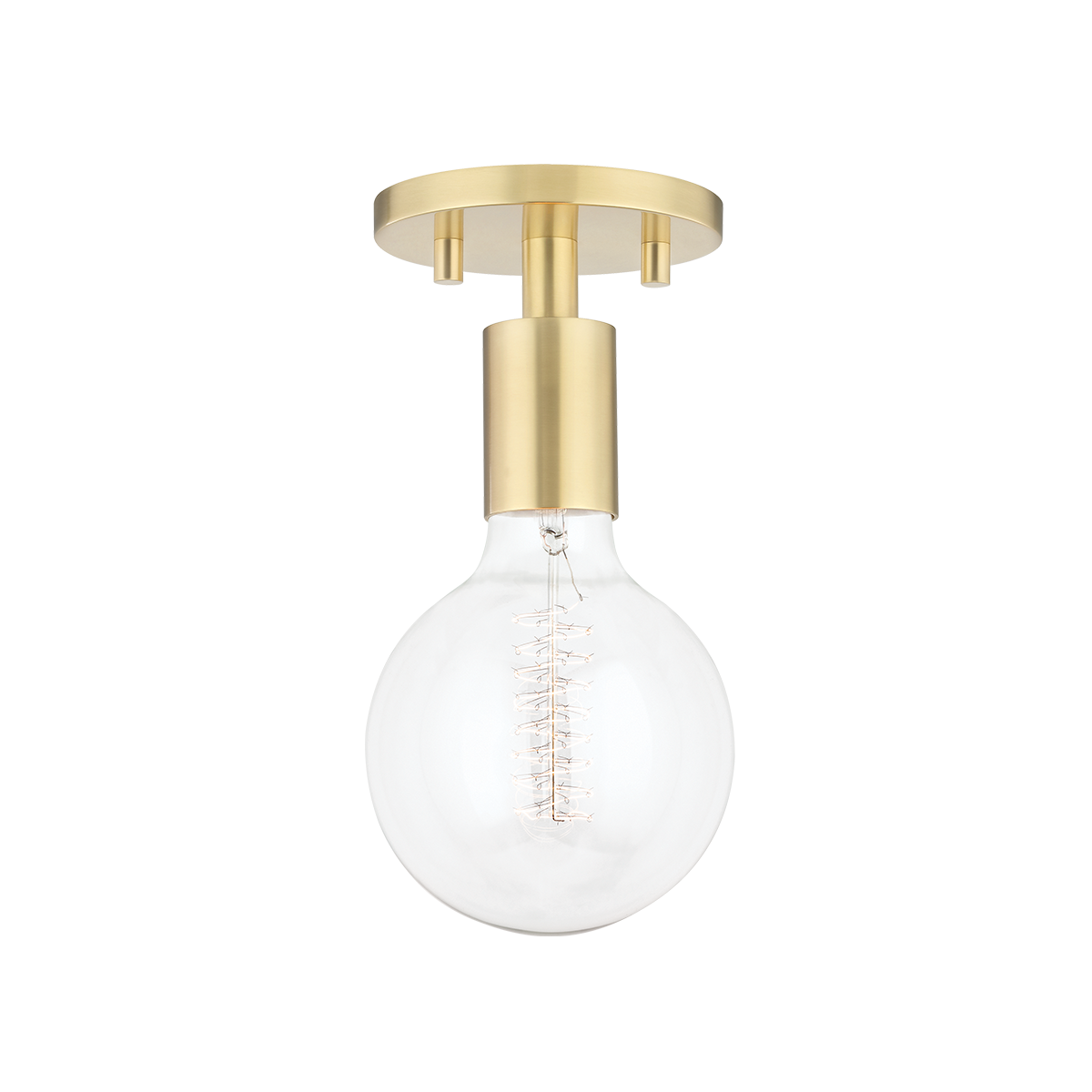 Hudson Valley Lighting Ava 1 Light Semi-Flush Mount H109601 Flush Mount Ceiling Light Mitzi Aged Brass  