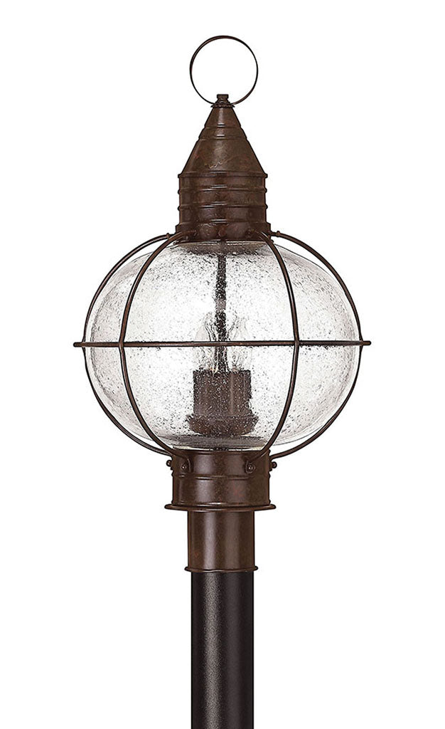 OUTDOOR CAPE COD Post Top or Pier Mount Lantern Outdoor l Post/Pier Mounts Hinkley Sienna Bronze 13.75x13.75x23.75 