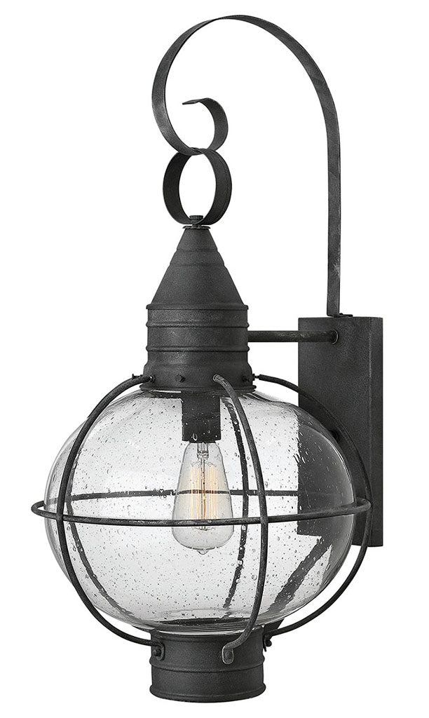 OUTDOOR CAPE COD Wall Mount Lantern Outdoor Wall Lights Hinkley Aged Zinc 15.0x13.5x26.75 