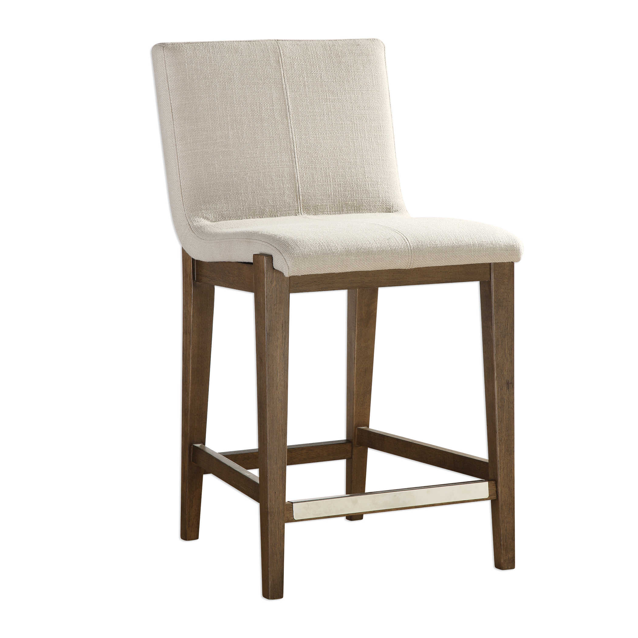 Uttermost Klemens Linen Counter Stool Decorative Accents Uttermost SOLID WOOD,PLYWOOD,FABRIC,FOAM  