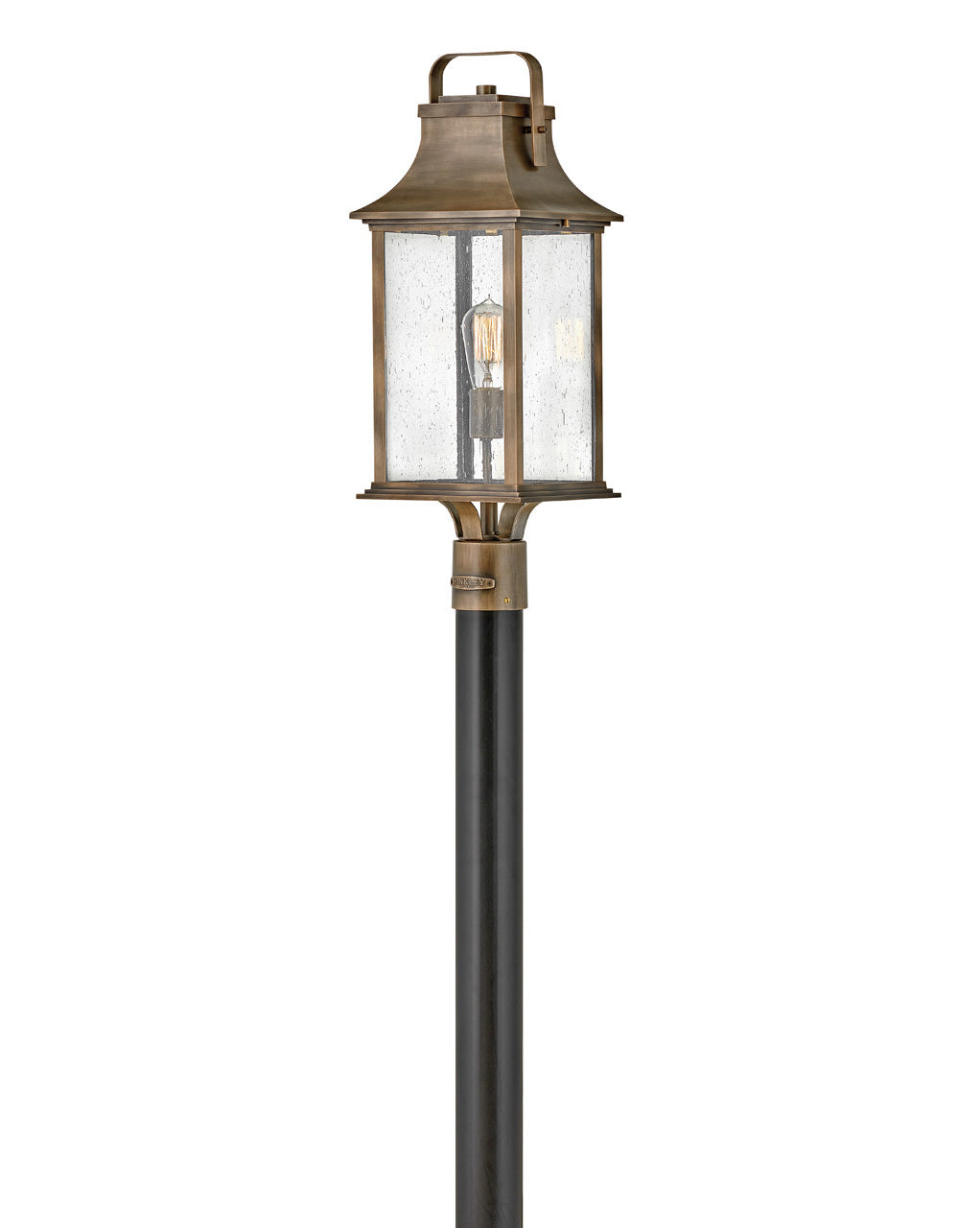 OUTDOOR GRANT Post Top or Pier Mount Lantern Outdoor l Post/Pier Mounts Hinkley Burnished Bronze 8.5x8.5x23.75 