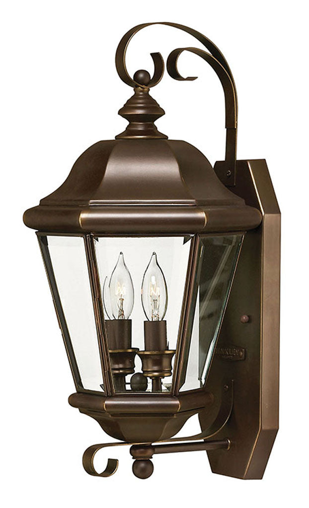 OUTDOOR CLIFTON PARK Wall Mount Lantern with Decorative Bottom Outdoor Wall Lights Hinkley Copper Bronze 8.75x9.25x17.75 