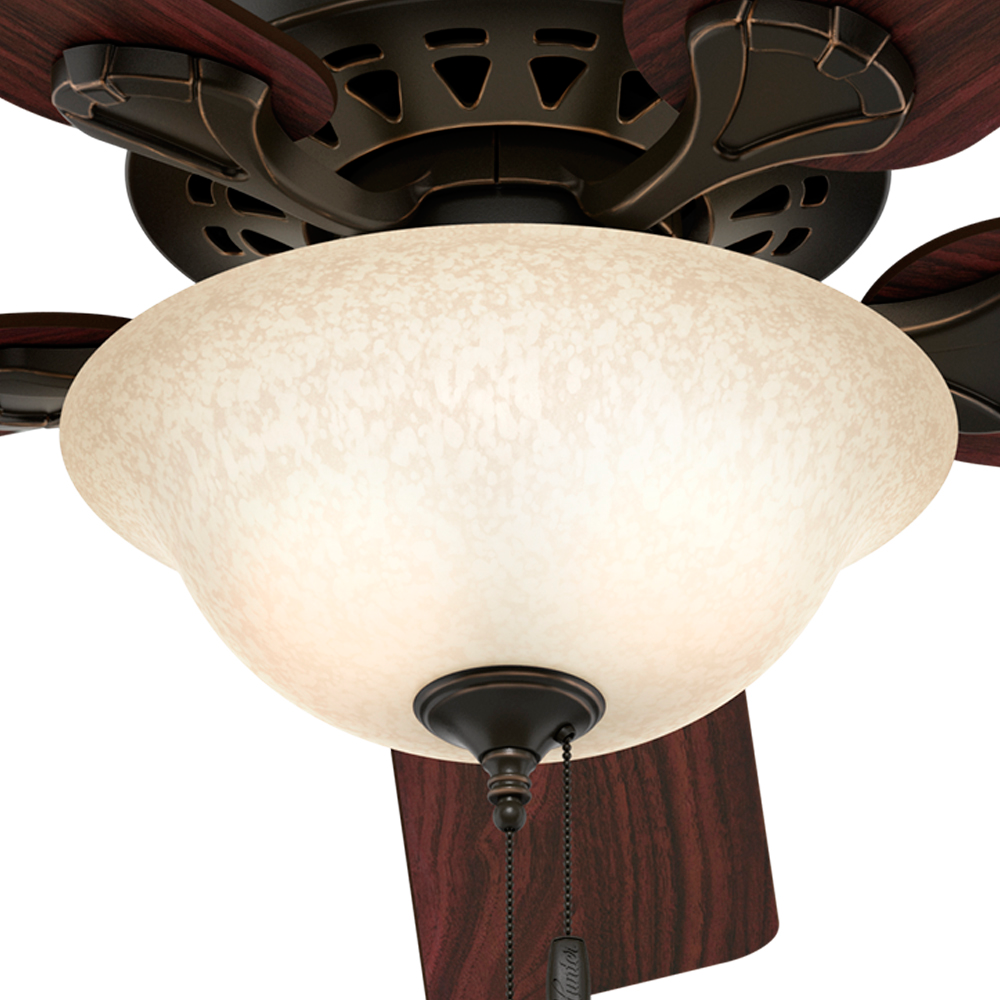 Hunter 52 inch Waldon Ceiling Fan with LED Light Kit and Pull Chain Indoor Ceiling Fans Hunter Onyx Bengal Cherry / Walnut Italian Amber Scavo