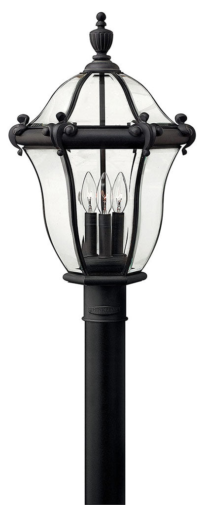 OUTDOOR SAN CLEMENTE Post Top or Pier Mount Lantern Outdoor l Post/Pier Mounts Hinkley Museum Black 14.0x14.0x22.25 