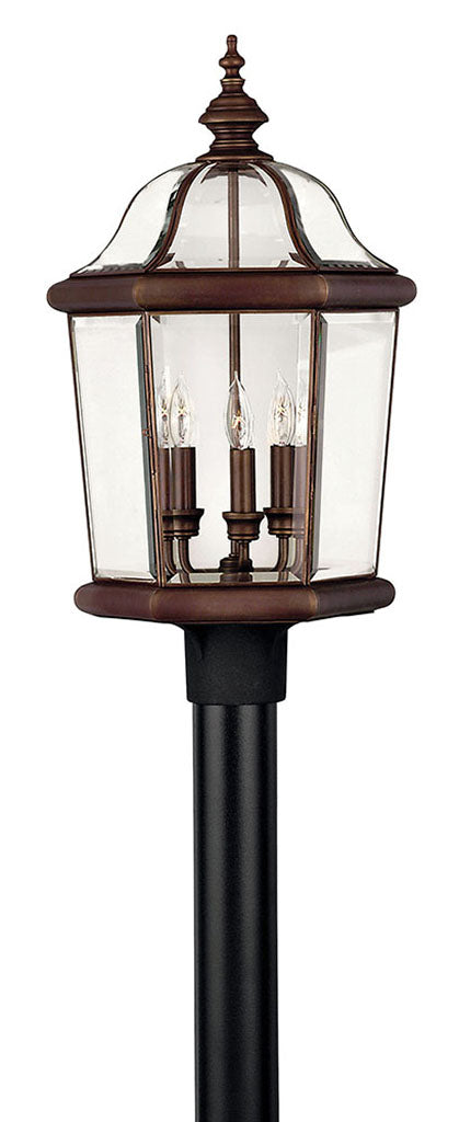 OUTDOOR AUGUSTA Post Top or Pier Mount Lantern Outdoor l Post/Pier Mounts Hinkley Copper Bronze 13.25x13.25x23.25 