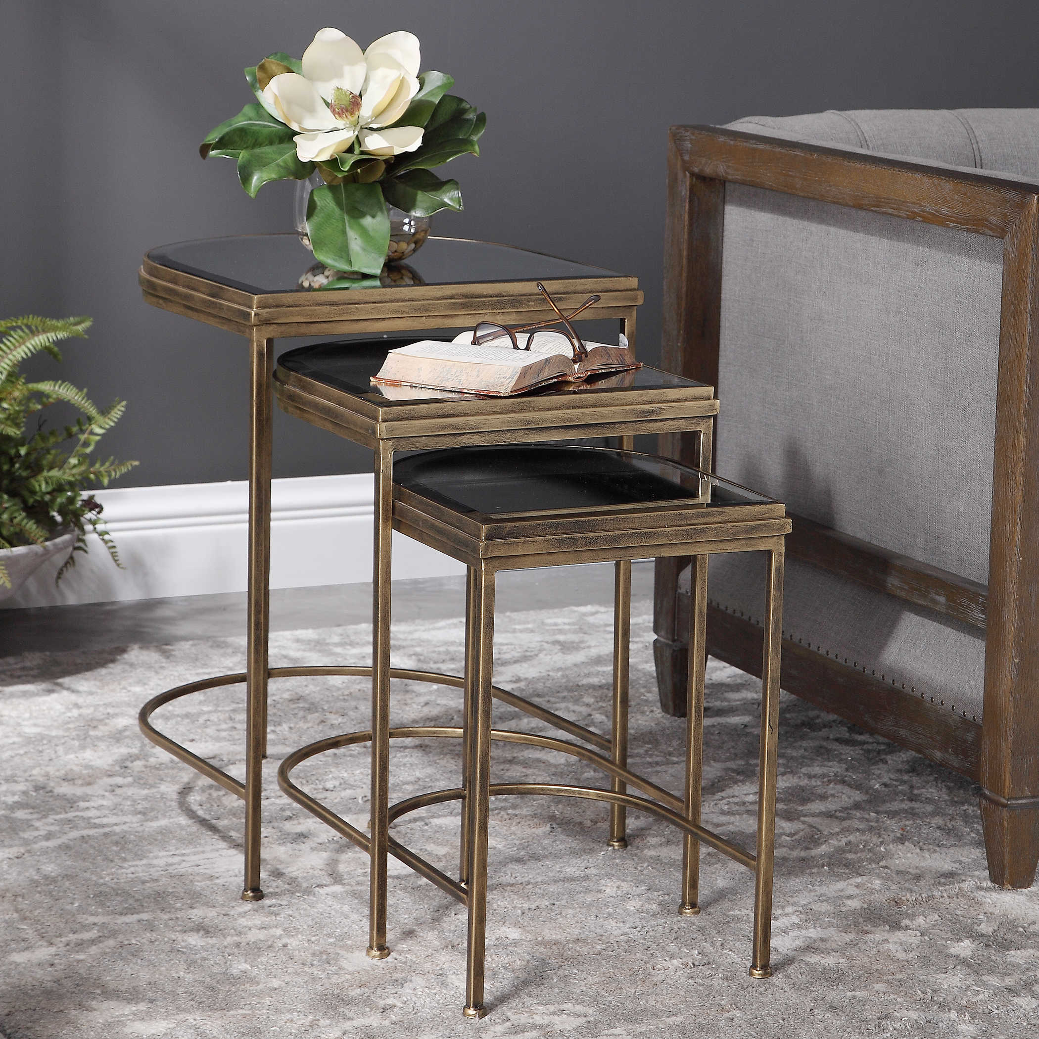 Uttermost India Nesting Tables, Set/3 Decorative Accents Uttermost   