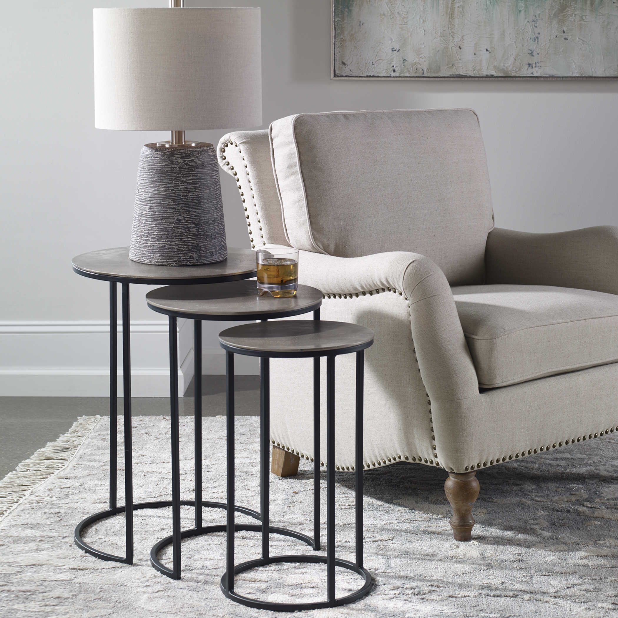 Uttermost Erik Metal Nesting Tables, S/3