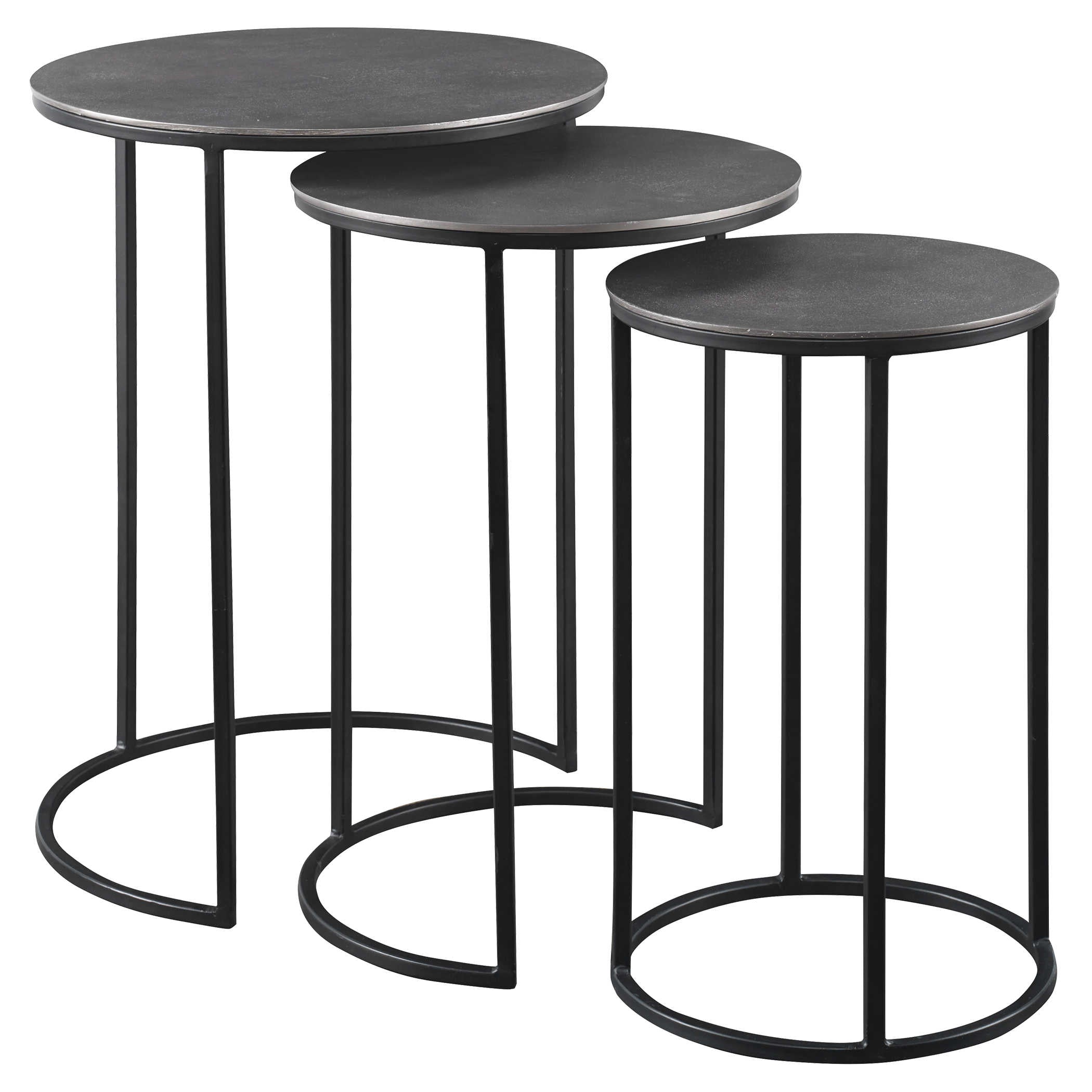 Uttermost Erik Metal Nesting Tables, S/3 Décor/Home Accent Uttermost IRON, ALUMINUM  