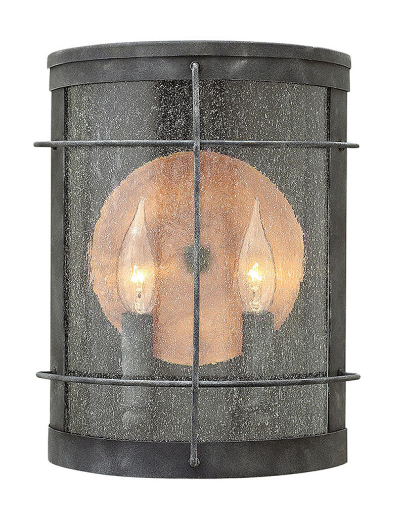 OUTDOOR NEWPORT Wall Mount Lantern Outdoor l Wall Hinkley Aged Zinc 4.0x9.0x12.0 