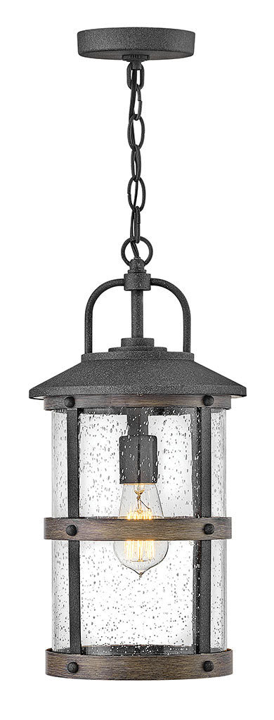 OUTDOOR LAKEHOUSE Hanging Lantern Outdoor Hanging Lights Hinkley Aged Zinc 9.0x9.0x17.75 