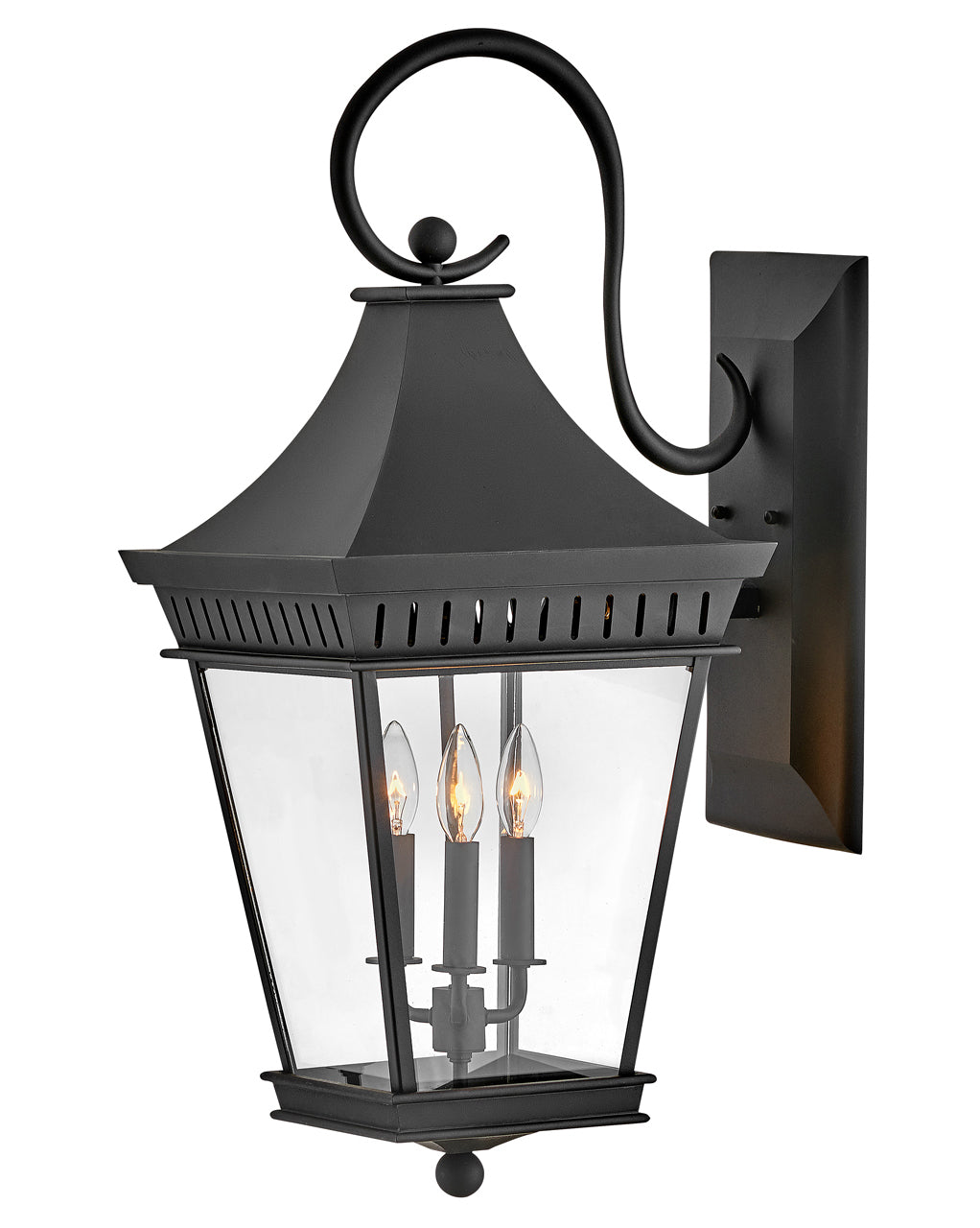 OUTDOOR CHAPEL HILL Wall Mount Lantern Outdoor l Wall Hinkley Museum Black 16.5x12.5x30.0 