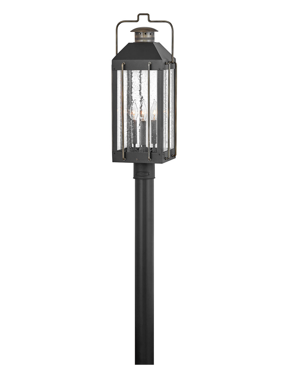 OUTDOOR FITZGERALD Post Top or Pier Mount Lantern Outdoor l Post/Pier Mounts Hinkley Textured Black 9.25x9.25x26.5 