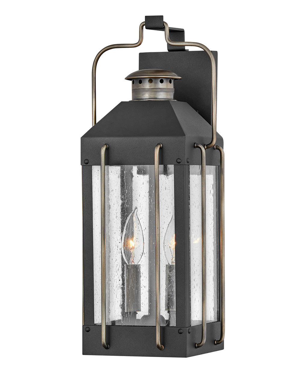 OUTDOOR FITZGERALD Wall Mount Lantern Outdoor l Wall Hinkley Textured Black 7.5x7.5x18.5 