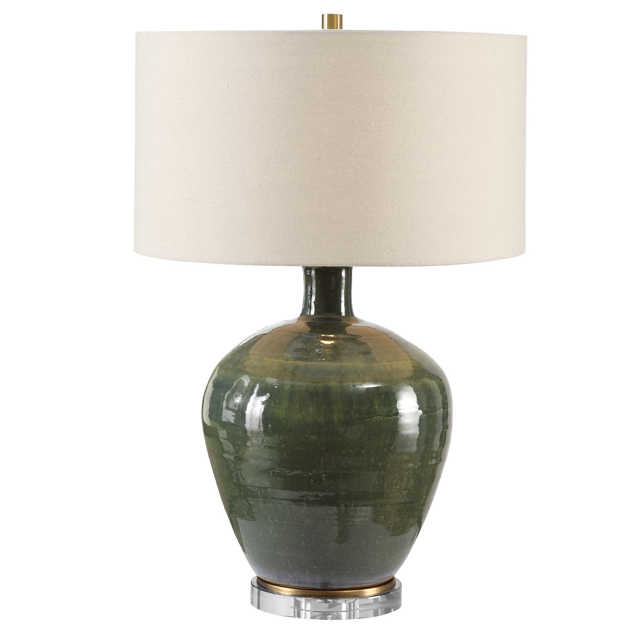 Uttermost Elva Emerald Table Lamp Table Lamps Uttermost Steel&ceramic&crystal  