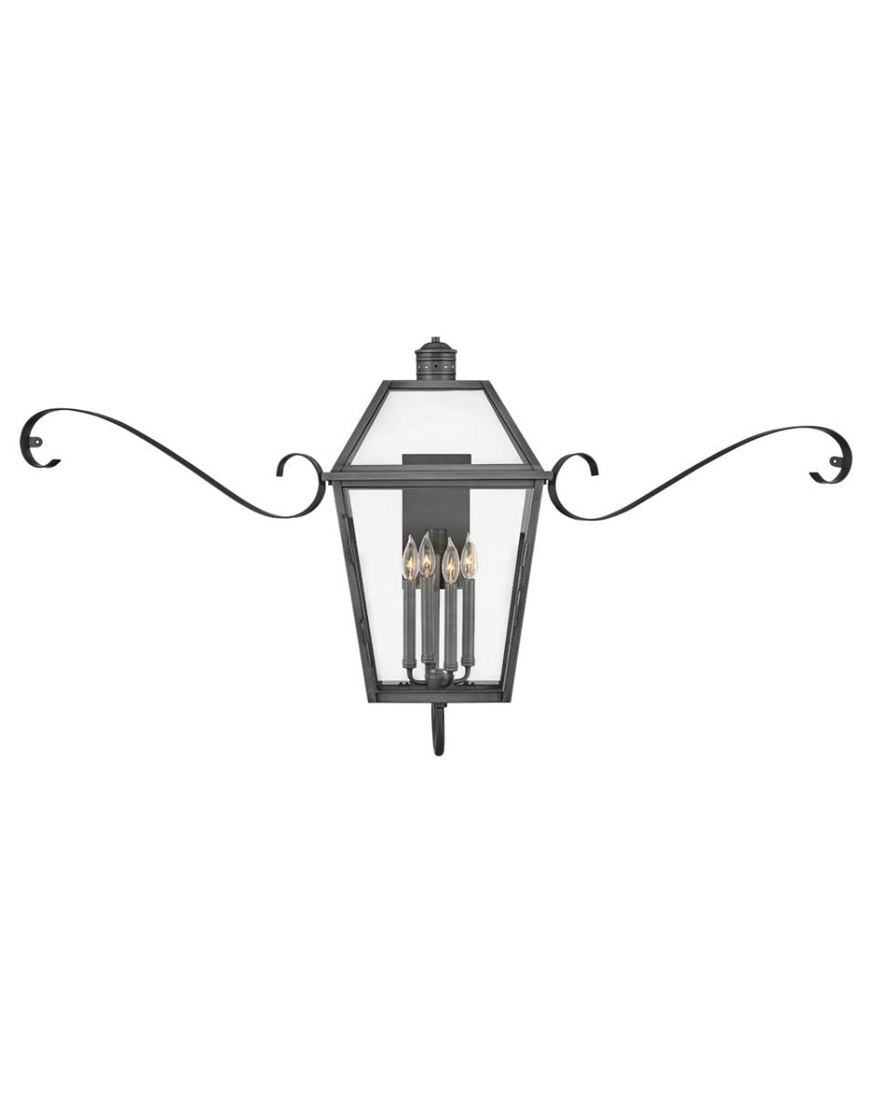 OUTDOOR NOUVELLE Wall Mount Lantern Outdoor Wall Lights Hinkley Blackened Brass 15.75x49.5x27.0 