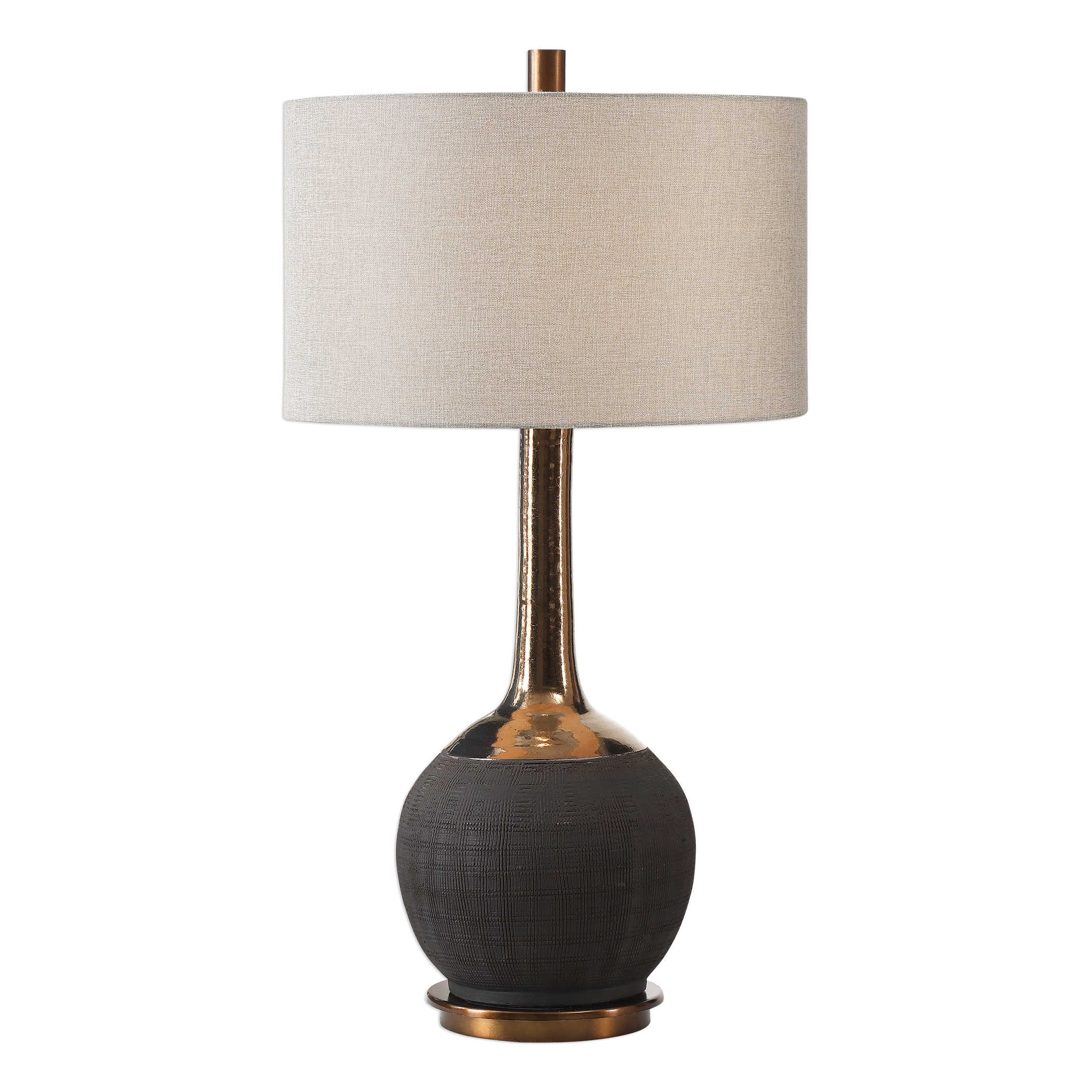 Uttermost Arnav Textured Black Lamp Table Lamps Uttermost Steel&ceramic  