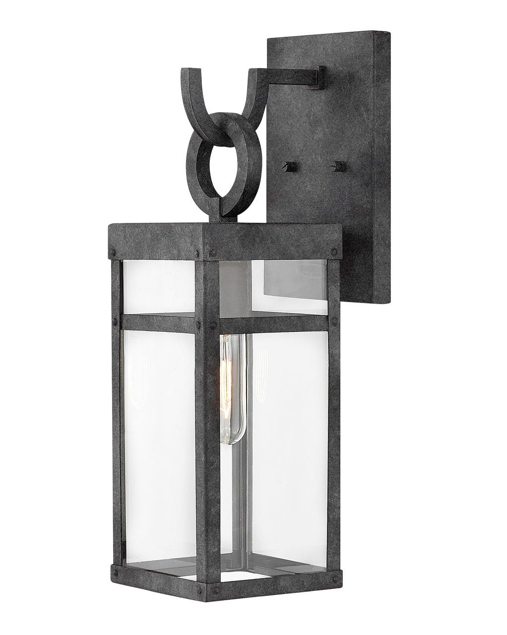 OUTDOOR PORTER Wall Mount Lantern Outdoor Wall Lights Hinkley Aged Zinc 7.25x6.0x18.5 