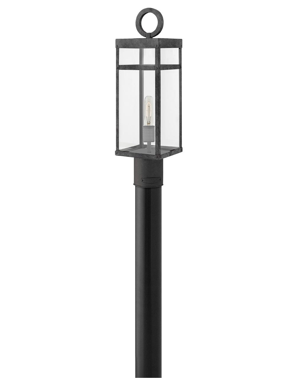 OUTDOOR PORTER Post Top or Pier Mount Lantern Outdoor l Post/Pier Mounts Hinkley Aged Zinc 6.5x6.5x22.75 