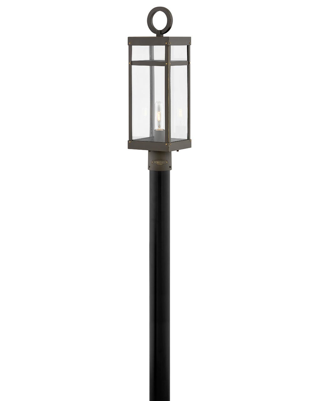 OUTDOOR PORTER Post Top or Pier Mount Lantern Outdoor l Post/Pier Mounts Hinkley Oil Rubbed Bronze 6.5x6.5x22.75 