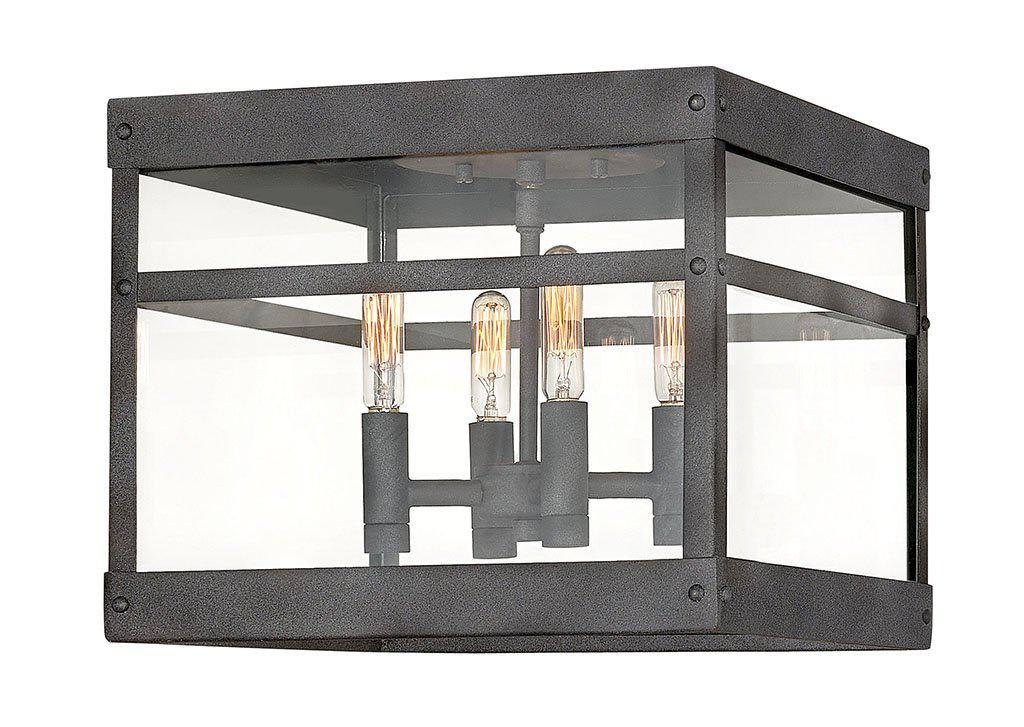 PORTER-Medium Flush Mount 2803 Outdoor Wall Lights Hinkley Aged Zinc  