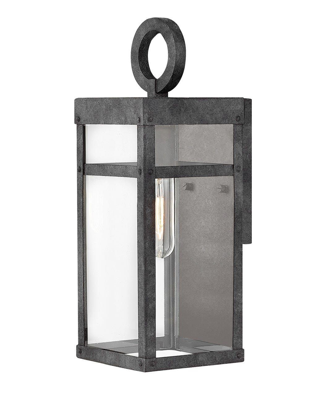 OUTDOOR PORTER Wall Mount Lantern Outdoor Wall Lights Hinkley Aged Zinc 6.5x5.5x13.0 