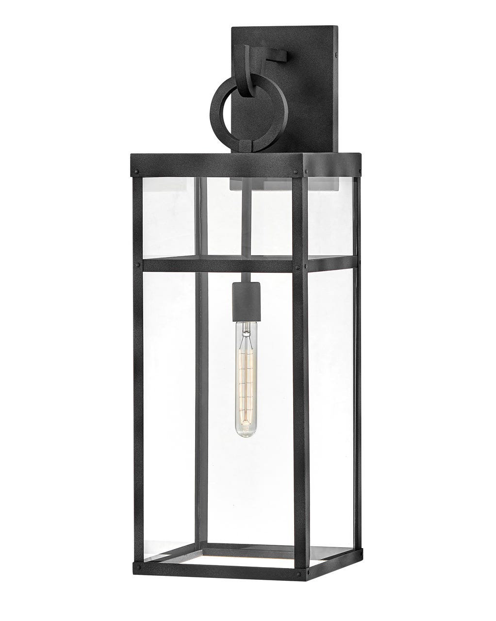 OUTDOOR PORTER Wall Mount Lantern Outdoor Wall Lights Hinkley Aged Zinc 10.75x9.5x29.0 