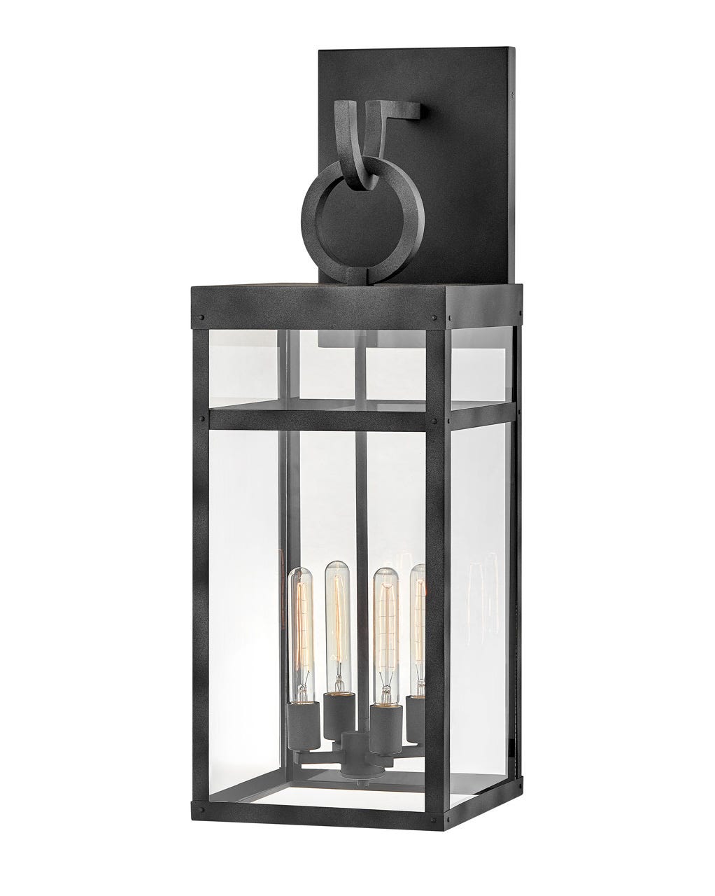 OUTDOOR PORTER Wall Mount Lantern Outdoor Wall Lights Hinkley Aged Zinc 12.75x12.0x35.25 