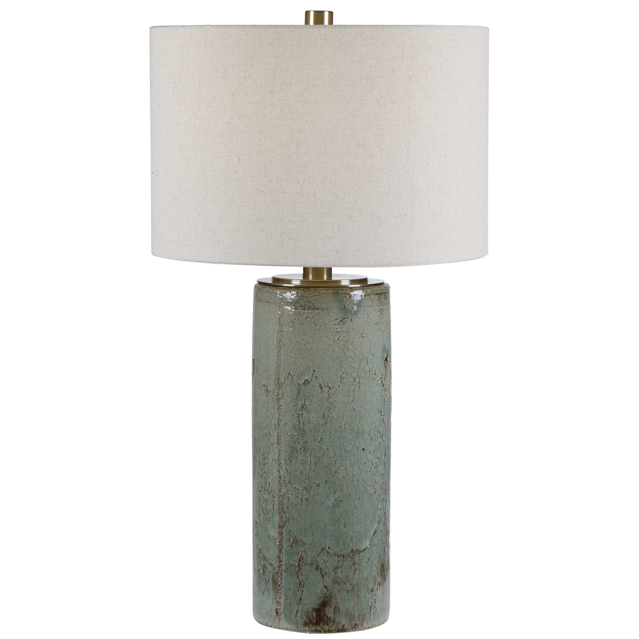 Uttermost Callais Crackled Aqua Table Lamp Table Lamps Uttermost Ceramic & Metal  