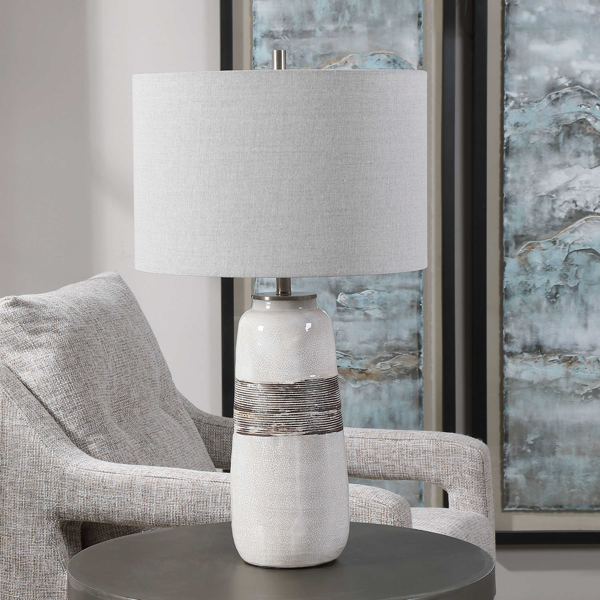 Uttermost Comanche White Crackle Table Lamp White Crackle Table Lamp Uttermost   