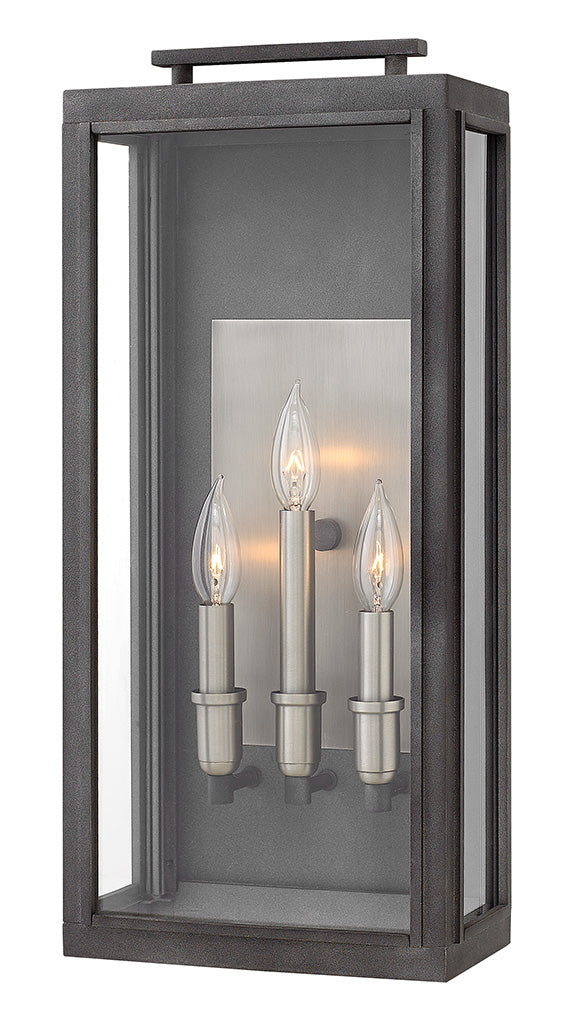 OUTDOOR SUTCLIFFE Wall Mount Lantern Outdoor Wall Lights Hinkley Aged Zinc 6.5x10.0x22.0 