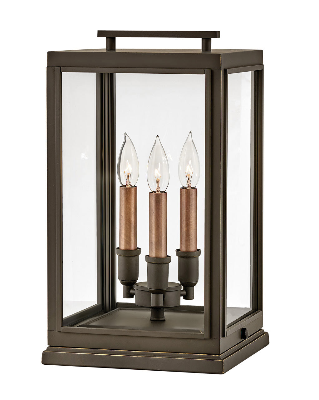 OUTDOOR SUTCLIFFE Pier Mount Lantern Outdoor l Wall Hinkley Oil Rubbed Bronze 10.25x10.25x18.0 