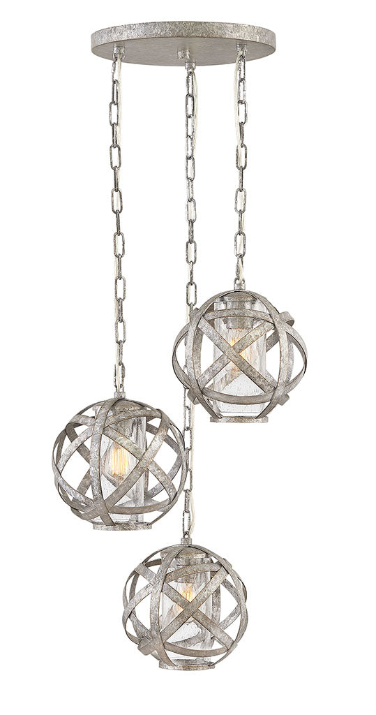 OUTDOOR CARSON Pendant Outdoor Light Fixture l Hanging Hinkley Weathered Zinc 21.0x21.0x46.25 