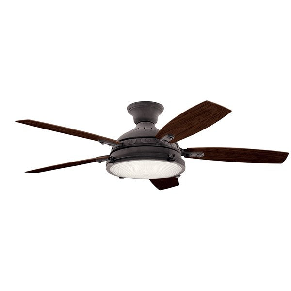 Kichler 52 Inch Hatteras Bay Fan LED 310018 Ceiling Fan Kichler Weathered Zinc  