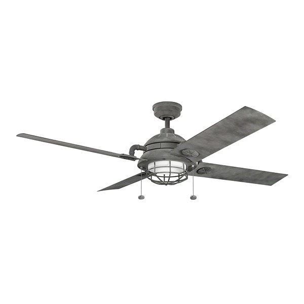 Kichler 65 Inch Maor LED Patio Fan 310136 Indoor Ceiling Fans Kichler Weathered Zinc  