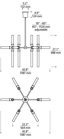 Tech Lighting Linger 18 Light Chandelier