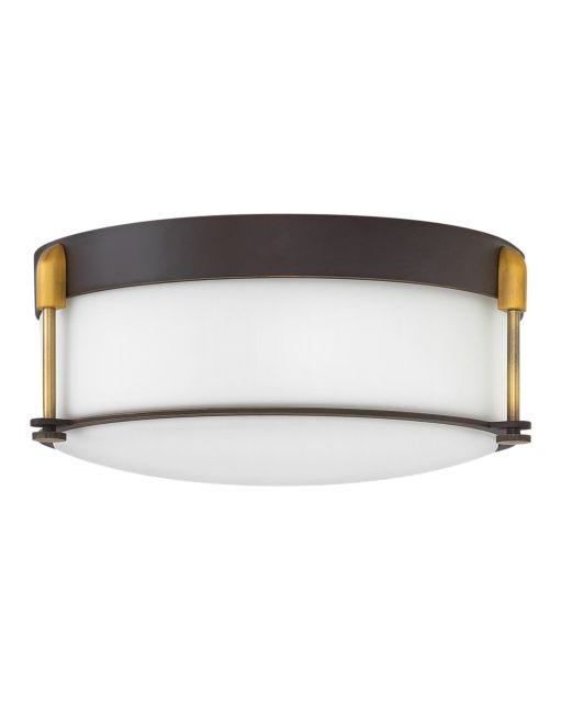 Hinkey Cobin Flush Mount 3233 Ceiling Flush Mounts Hinkley Oil Rubbed Bronze with Heritage Brass accents  