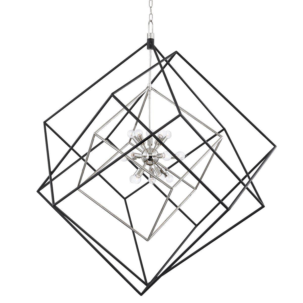 Roundout - 15 LIGHT PENDANT Pendant Hudson Valley Lighting Polished Nickel/Black  