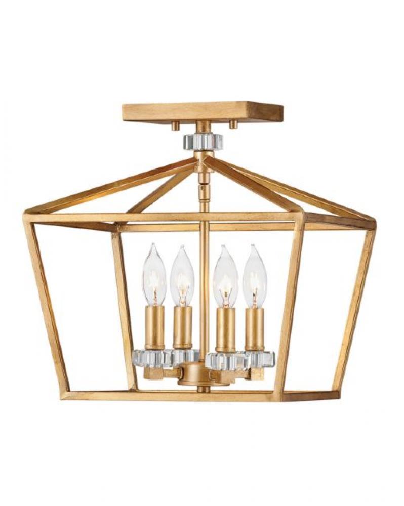 Hinkley Medium Semi-Flush Mount STINSON 3533 Flush Mount Ceiling Light Hinkley Distressed Brass  