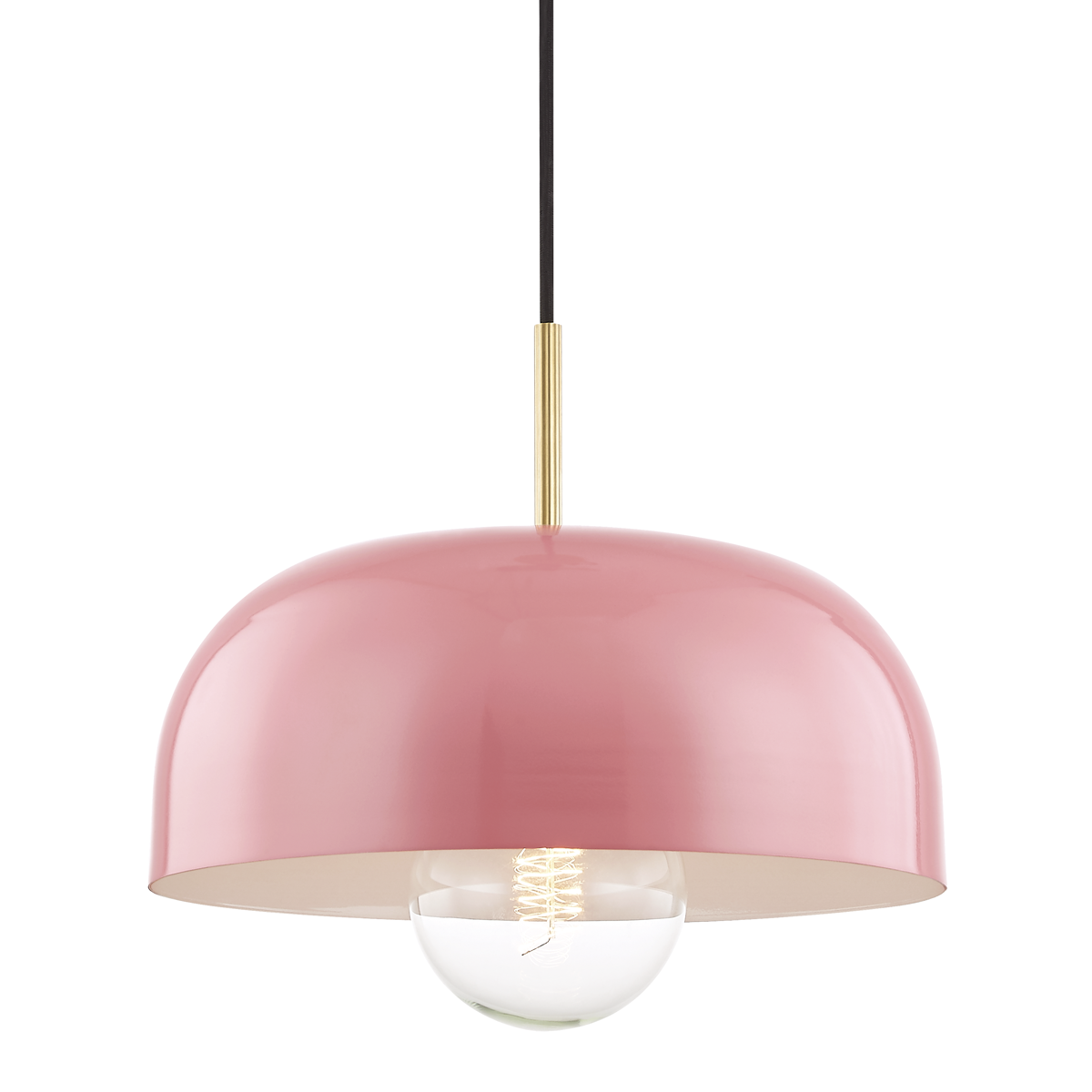 Hudson Valley Lighting Avery 1 Light Large Pendant H199701L Pendants Mitzi Aged Brass/Pink  