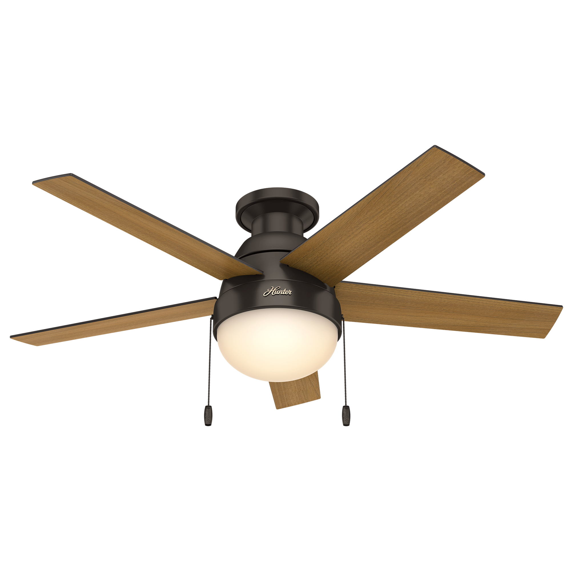 Hunter 46 inch Anslee Low Profile Ceiling Fan with LED Light Kit and Pull Chain