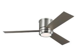 Monte Carlo 56" Clarity Flush Mount Ceiling Fan 3CLMR56 Ceiling Fan Monte Carlo Brushed Steel  