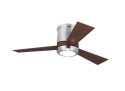 Monte Carlo 42" Clarity Flush Ceiling Fan 3CLYR42 Ceiling Fan Monte Carlo Brushed Steel with Acrylic  