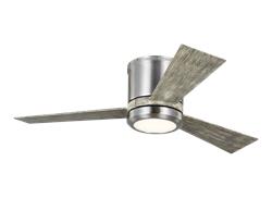 Monte Carlo 42" Clarity Flush Ceiling Fan 3CLYR42 Ceiling Hugger Fans Monte Carlo Brushed Steel  