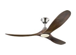 Monte Carlo 60" Maverick LED Ceiling Fan 3MAVR60 LED Indoor Ceiling Fans Monte Carlo Brushed Steel  