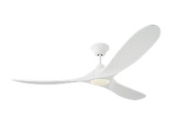 Monte Carlo 60" Maverick LED Ceiling Fan 3MAVR60 LED Indoor Ceiling Fans Monte Carlo Matte White  