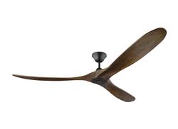 Monte Carlo 70" Maverick Max Ceiling Fan 3MAVR70 Indoor Ceiling Fans Monte Carlo Matte Black w/ Walnut Blades  