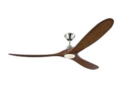 Monte Carlo 70" Maverick Max LED Ceiling Fan 3MAVR70 Indoor Ceiling Fans Monte Carlo Brushed Steel Koa  